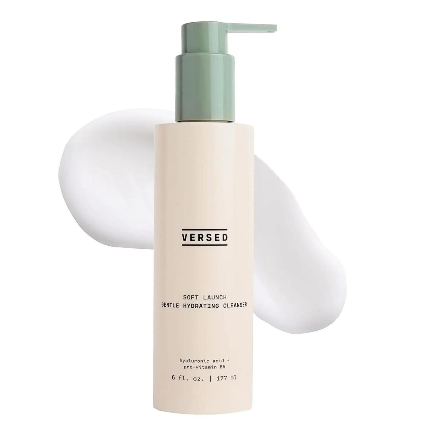 Versed Gentle Hydrating Facial Cleanser - Cream Face Cleanser with Hyaluronic Acid & Aloe Leaf Juice - Fragrance-Free Face Cleanser for Dry Skin