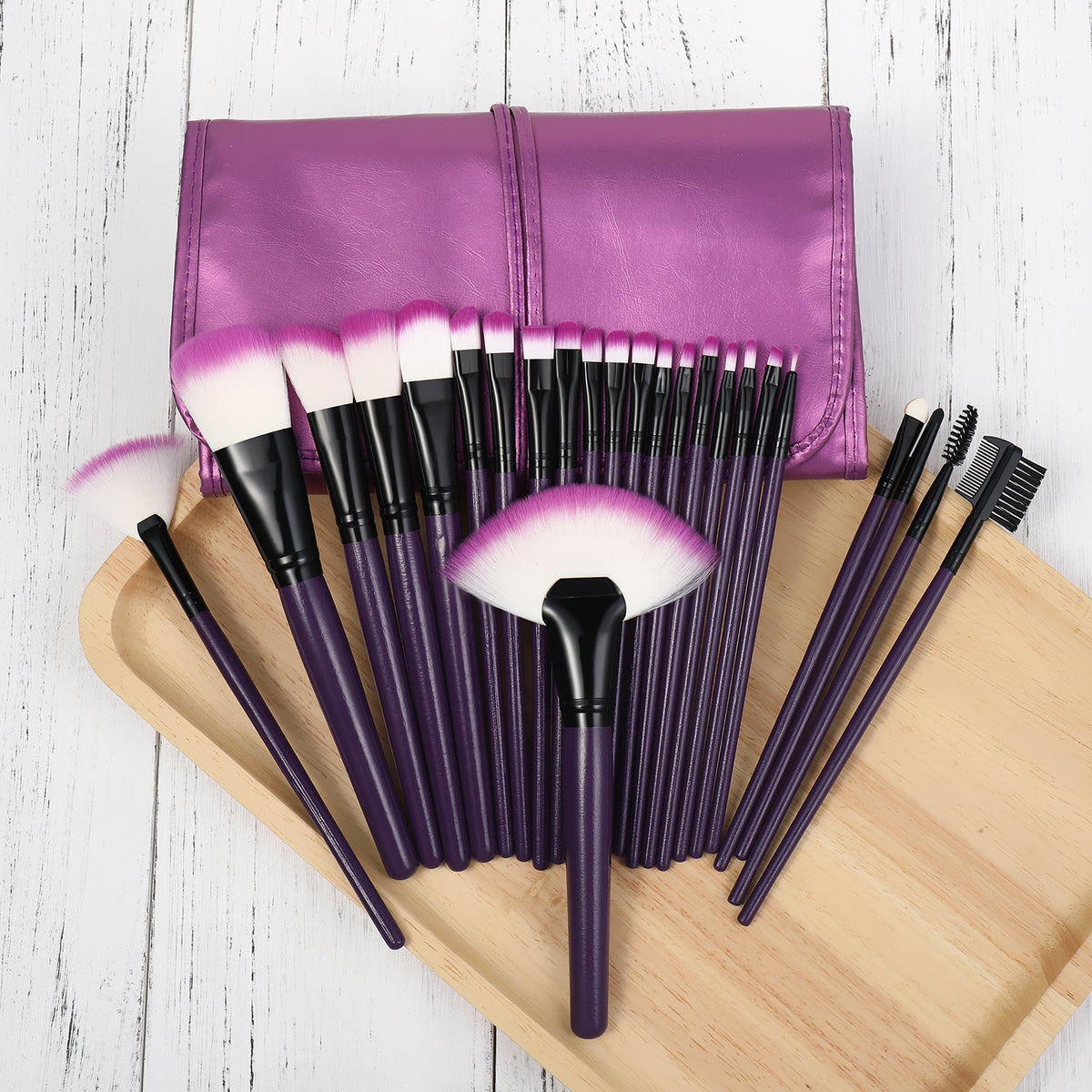 24-piece makeup brush set for face and eye makeup